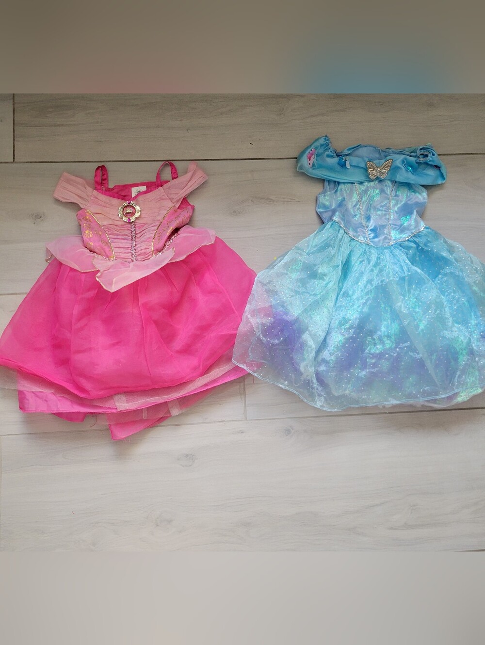 Disney Princess Dress Bundle Pink and Light Blue Size 3 & 3/4